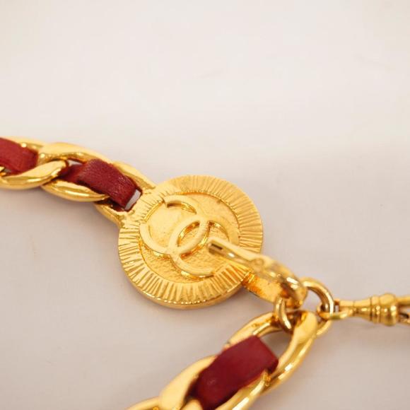 Chanel belt leather red gold hardware ladies - Picture 4 of 7